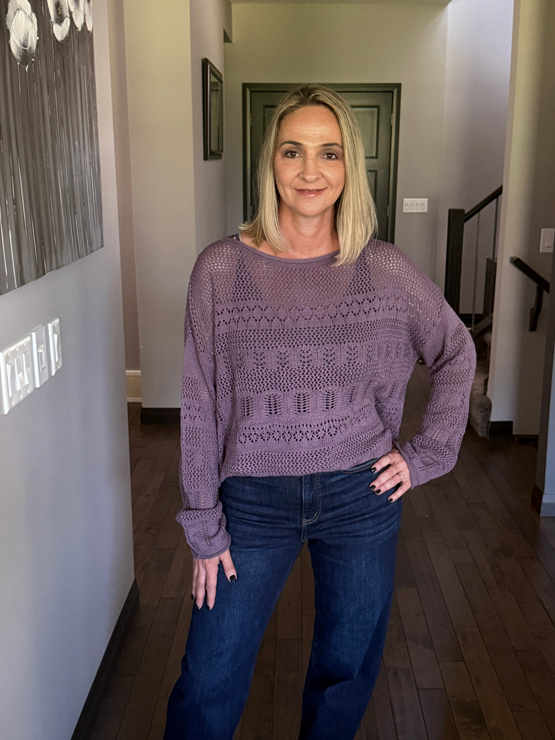 Paige Pointelle Slouchy Sweater