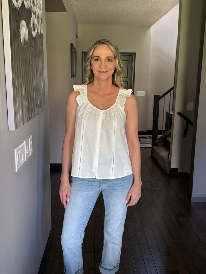 Lovestitch | Ladder Lace Ruffle Sleeve Top