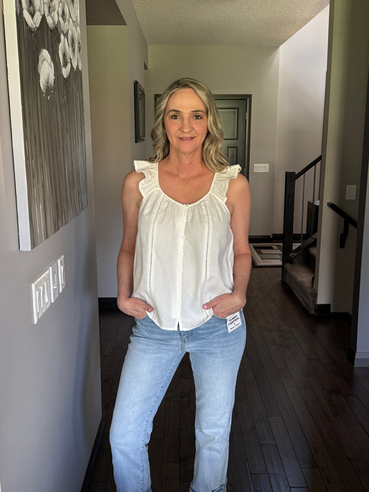 Lovestitch | Ladder Lace Ruffle Sleeve Top
