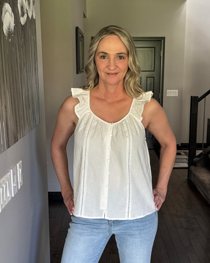Lovestitch | Ladder Lace Ruffle Sleeve Top