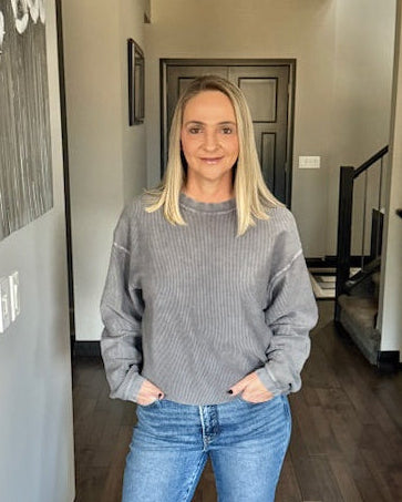 Essential Corded Sweatshirt | Pewter Charcoal