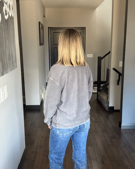 Essential Corded Sweatshirt | Pewter Charcoal