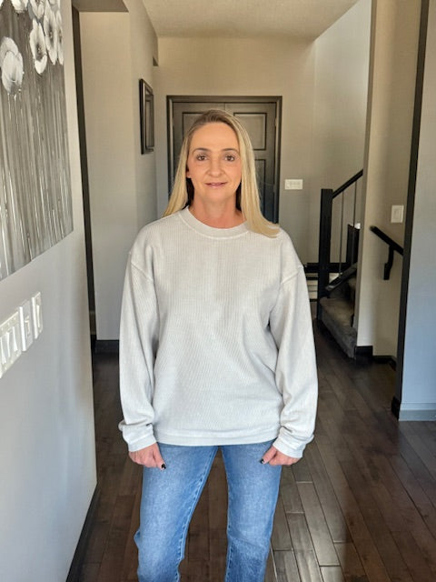 Essential Corded Sweatshirt | Silver