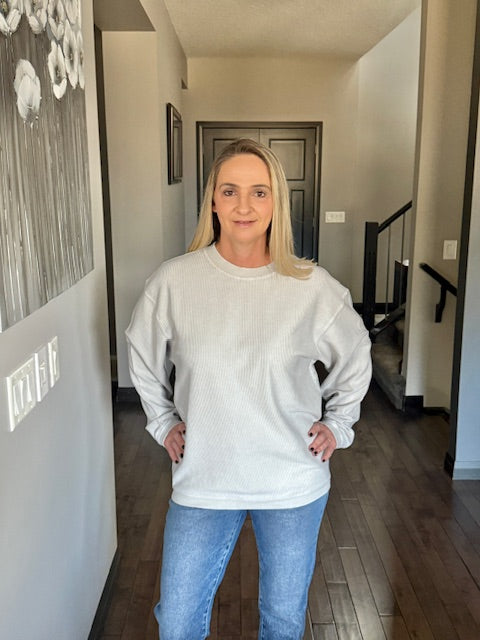 Essential Corded Sweatshirt | Silver