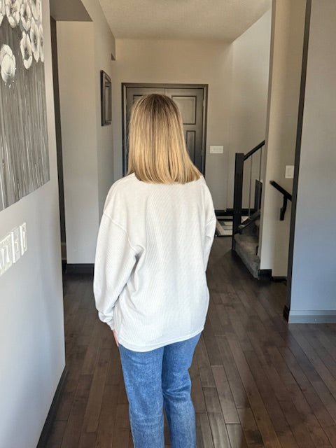 Essential Corded Sweatshirt | Silver