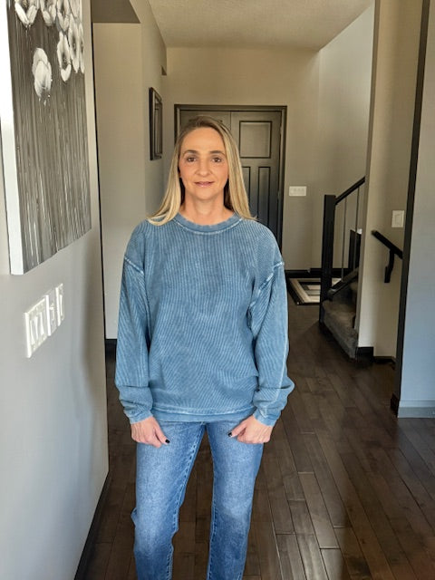 Essential Corded Sweatshirt | Navy