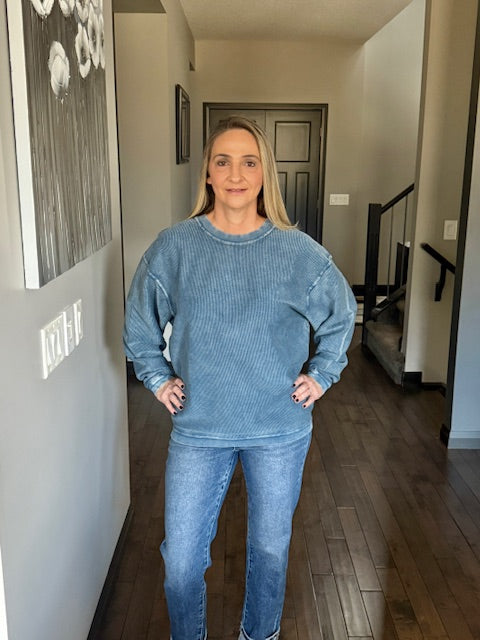 Essential Corded Sweatshirt | Navy