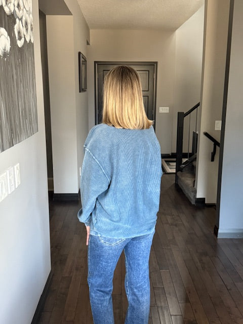 Essential Corded Sweatshirt | Navy