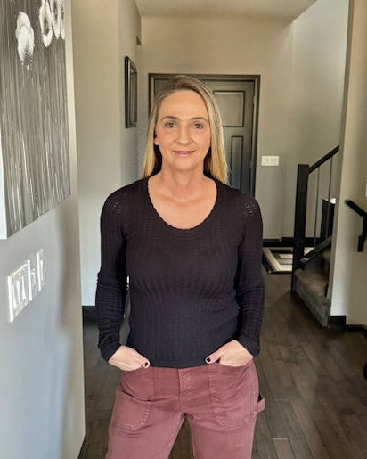 Pointelle Long Sleeve Knit Top