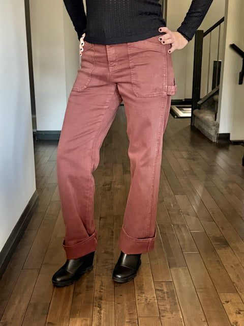 Risen  |  Phoenix Cuffed Utility Jeans | Choco Brown