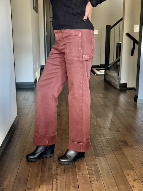 Risen  |  Phoenix Cuffed Utility Jeans | Choco Brown