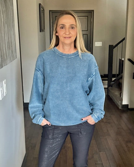 Essential Corded Sweatshirt | Navy