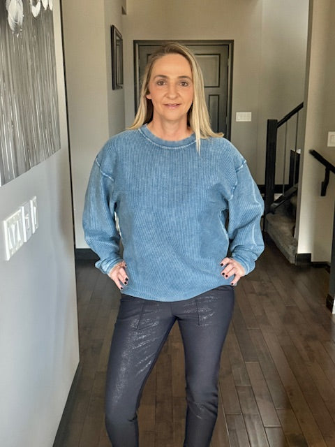 Essential Corded Sweatshirt | Navy