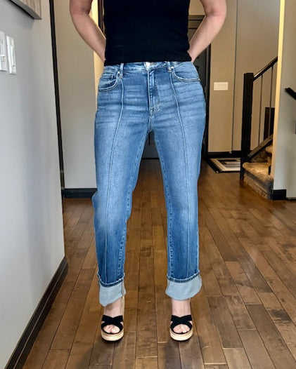 Risen  | Ren Ankle Straight-Wide Cuffed Jeans