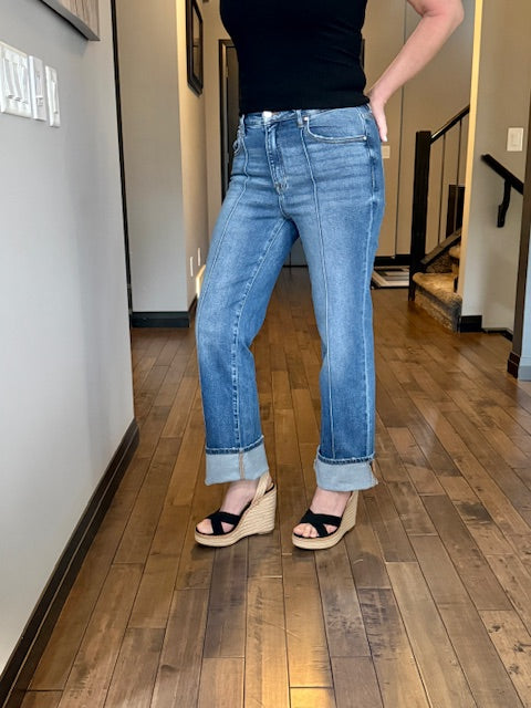 Risen  | Ren Ankle Straight-Wide Cuffed Jeans