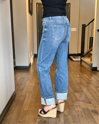 Risen  | Ren Ankle Straight-Wide Cuffed Jeans