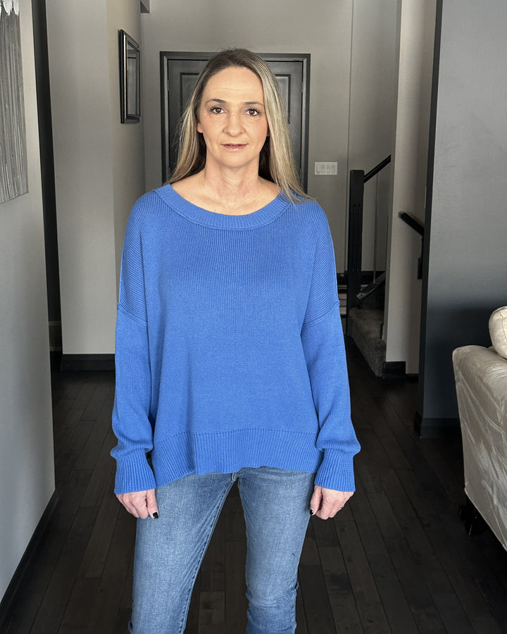 Slouchy Knit Sweater | Royal Blue