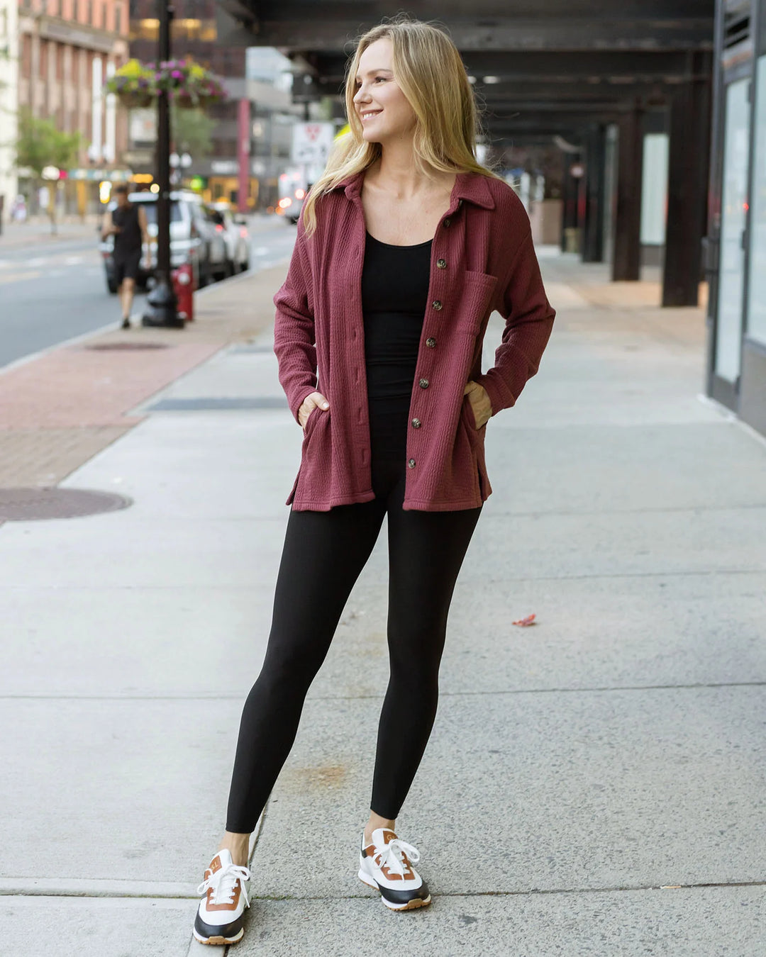 Grace and Lace | Luxe Ribbed Shacket | Spanish Wine