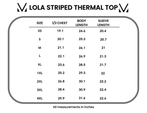 Michelle Mae | Lola Striped Thermal Top | Black