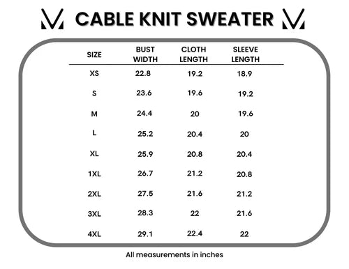 PREORDER  Michelle Mae | Cable Knit Sweater | Charcoal