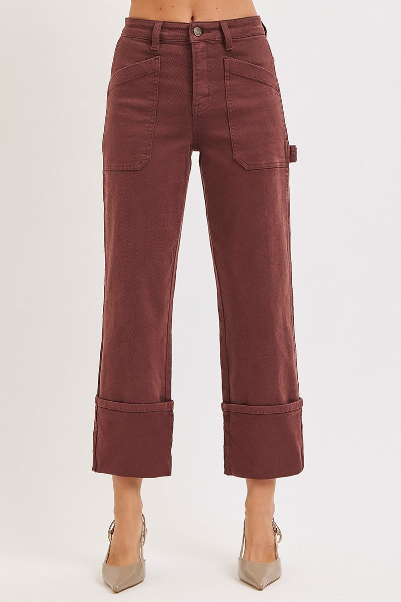 Risen  |  Phoenix Cuffed Utility Jeans | Choco Brown