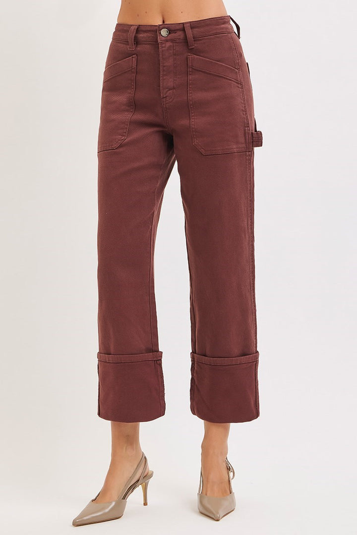 Risen  |  Phoenix Cuffed Utility Jeans | Choco Brown