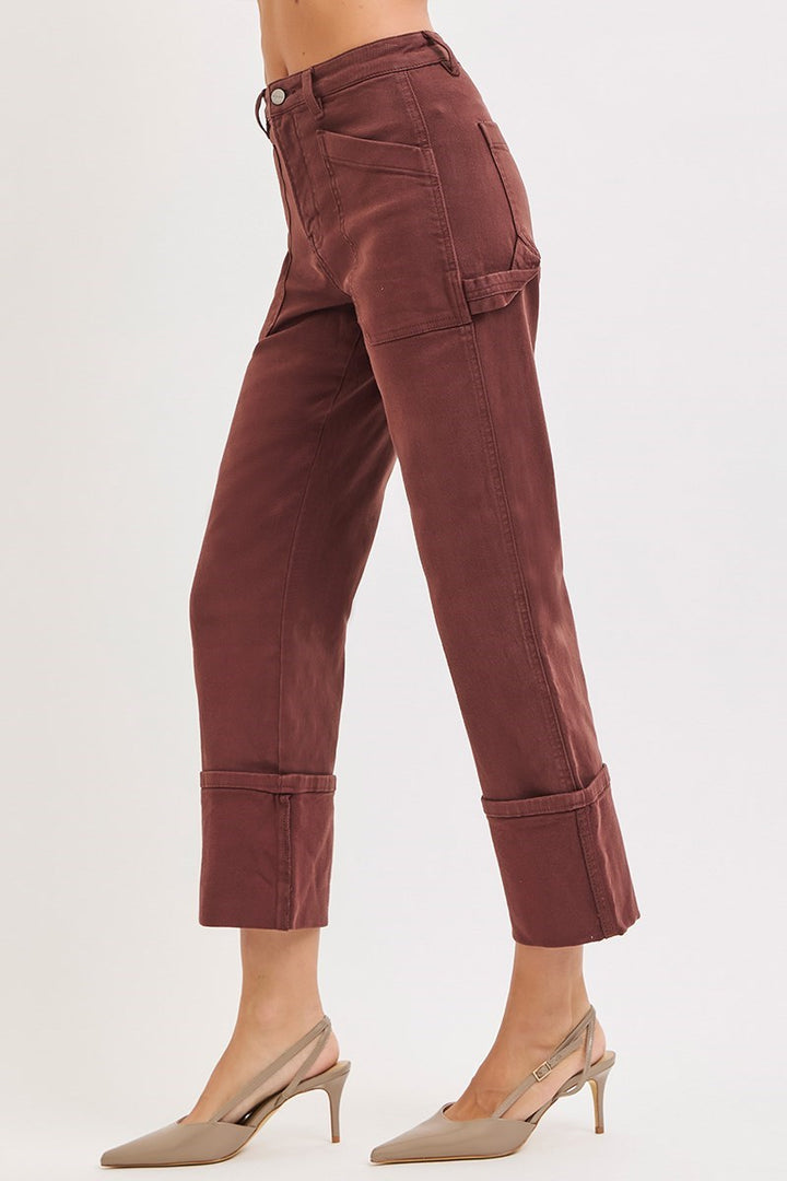 Risen  |  Phoenix Cuffed Utility Jeans | Choco Brown