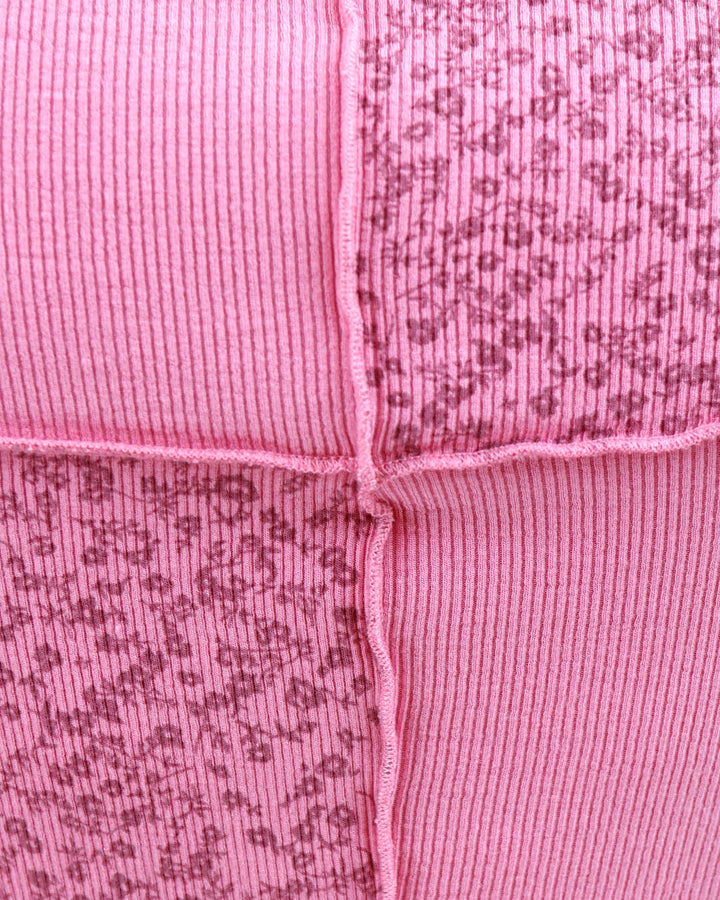 Grace and Lace | Patched Ribbed Knit Tee | Pink