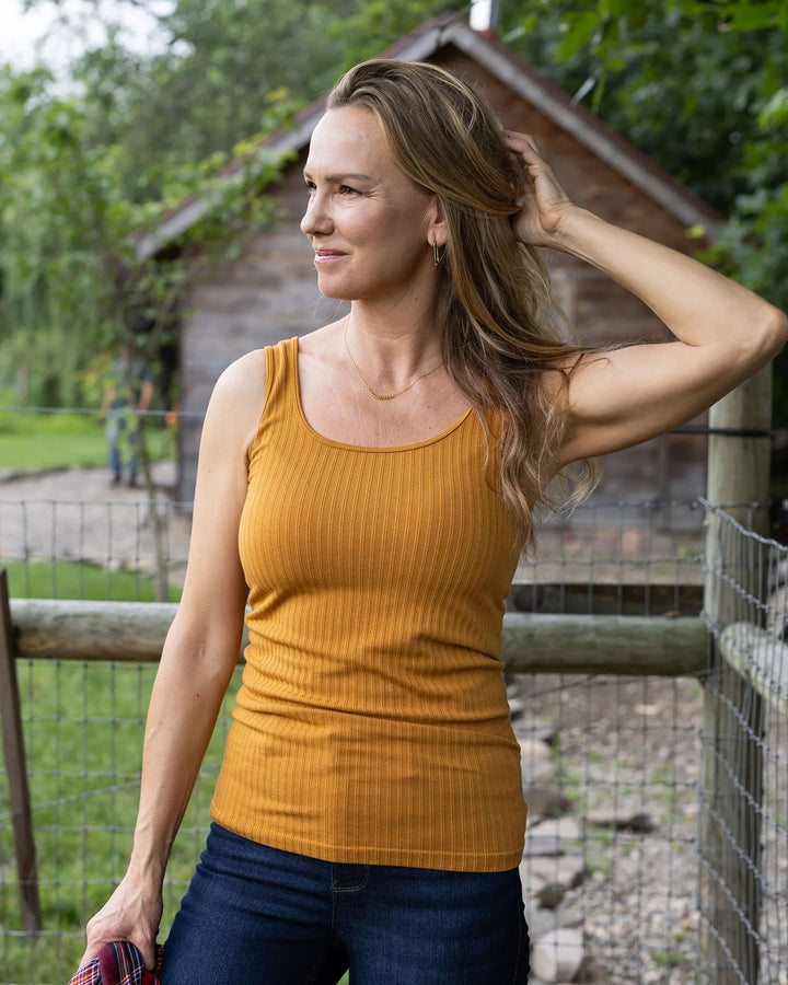 Grace and Lace | Perfect Fit Seamless Ribbed Tank | Deep Mustard