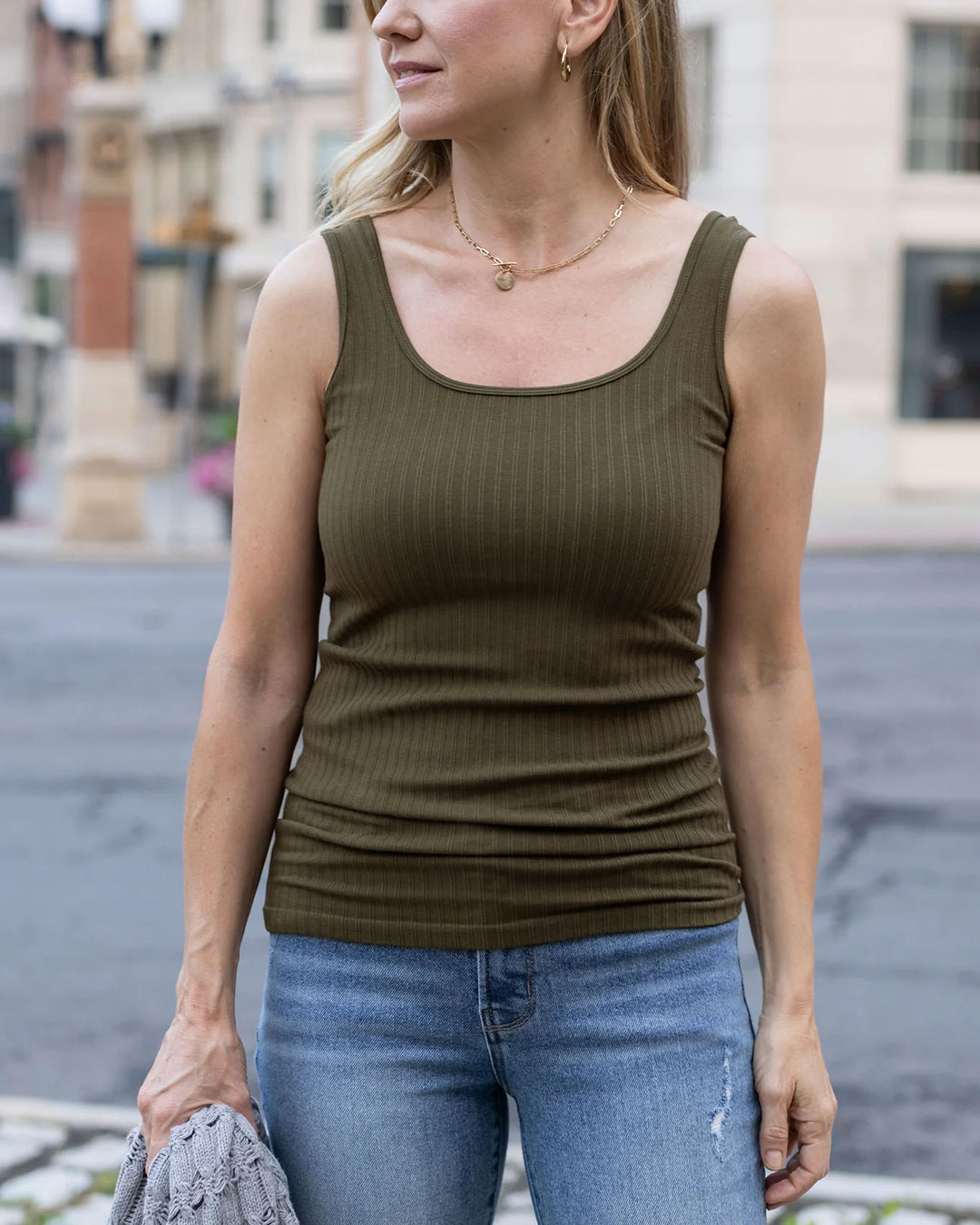 Grace and Lace | Perfect Fit Seamless Ribbed Tank | Olive