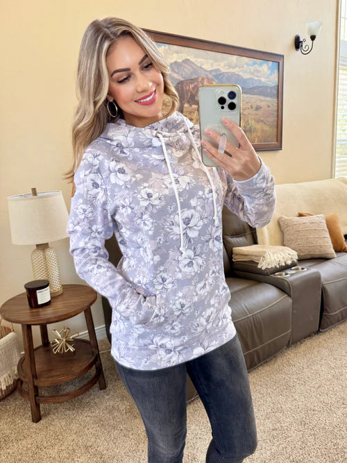 Michelle Mae | Ashley Hoodie | Vintage Grey Floral