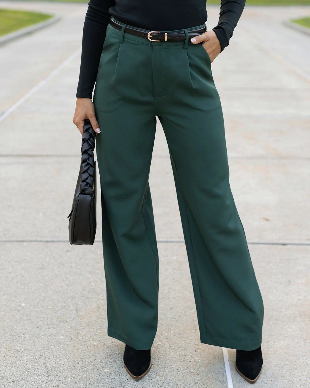 Grace and Lace | Pocketed Wide Leg Pants | Everest