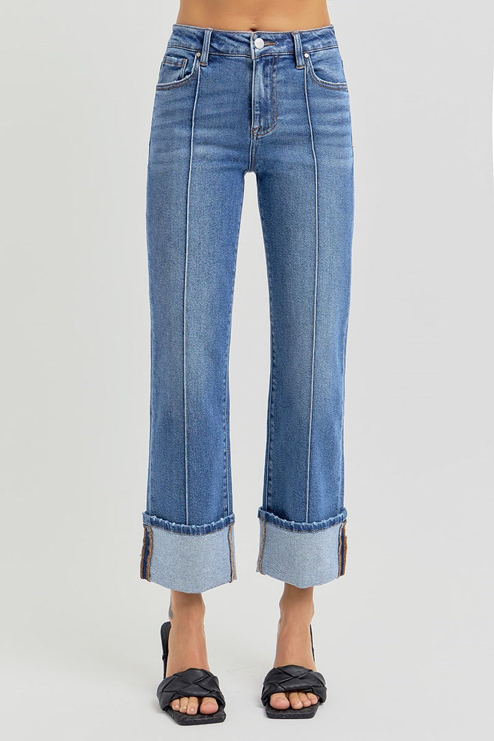 Risen  | Ren Ankle Straight-Wide Cuffed Jeans