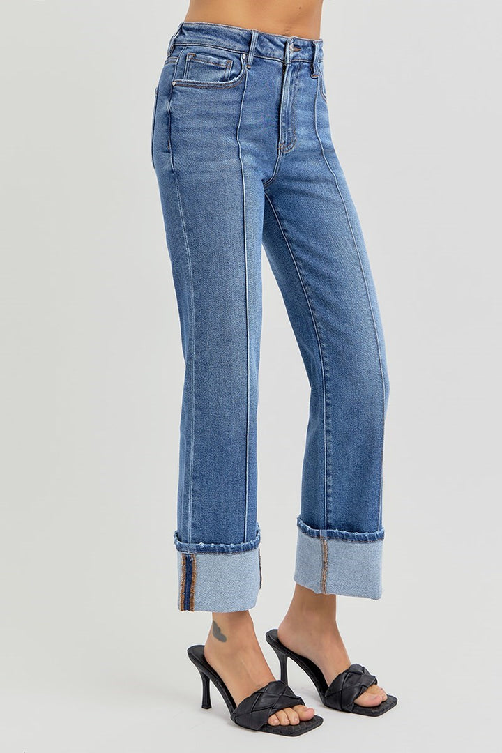 Risen  | Ren Ankle Straight-Wide Cuffed Jeans