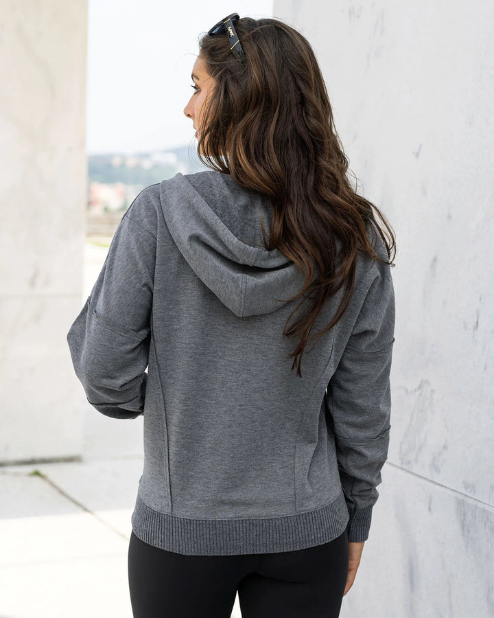 Grace and Lace | Signature Soft Zip Up Hoodie | Heathered Charcoal
