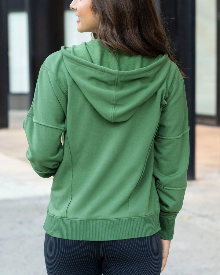 Grace and Lace | Signature Soft Zip Up Hoodie | Hedge Green