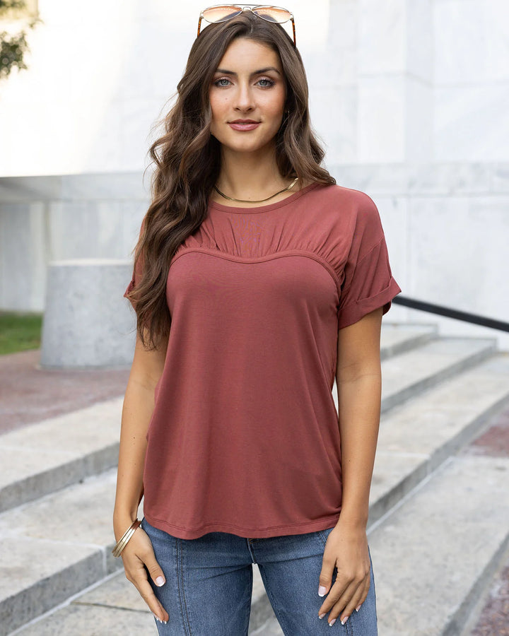 Grace and Lace | Sweetheart Tee | Adobe Red