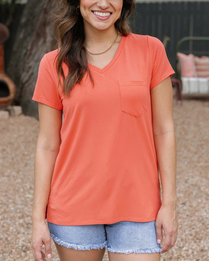 Grace and Lace | True Fit Perfect Pocket Tee | Apricot