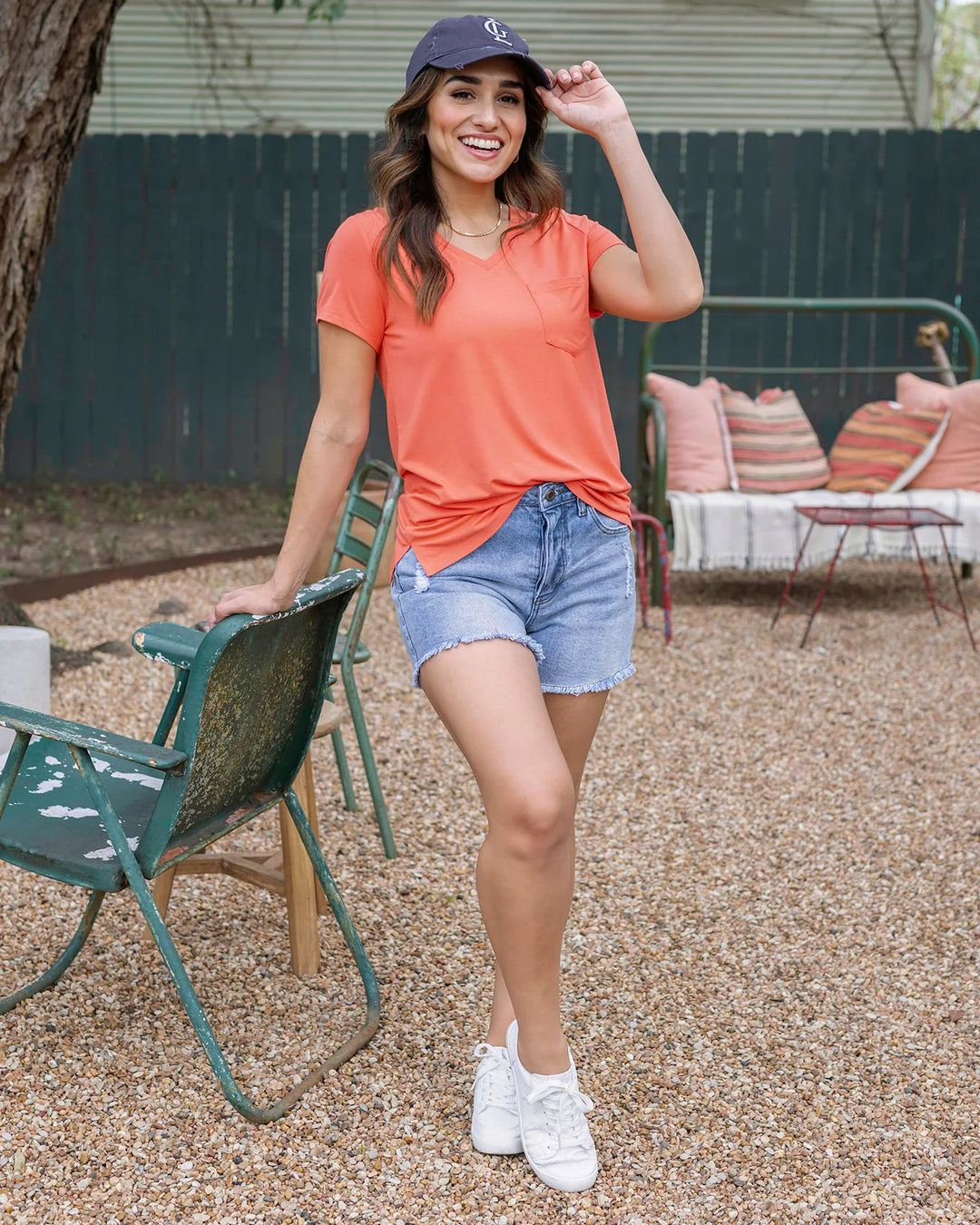 Grace and Lace | True Fit Perfect Pocket Tee | Apricot
