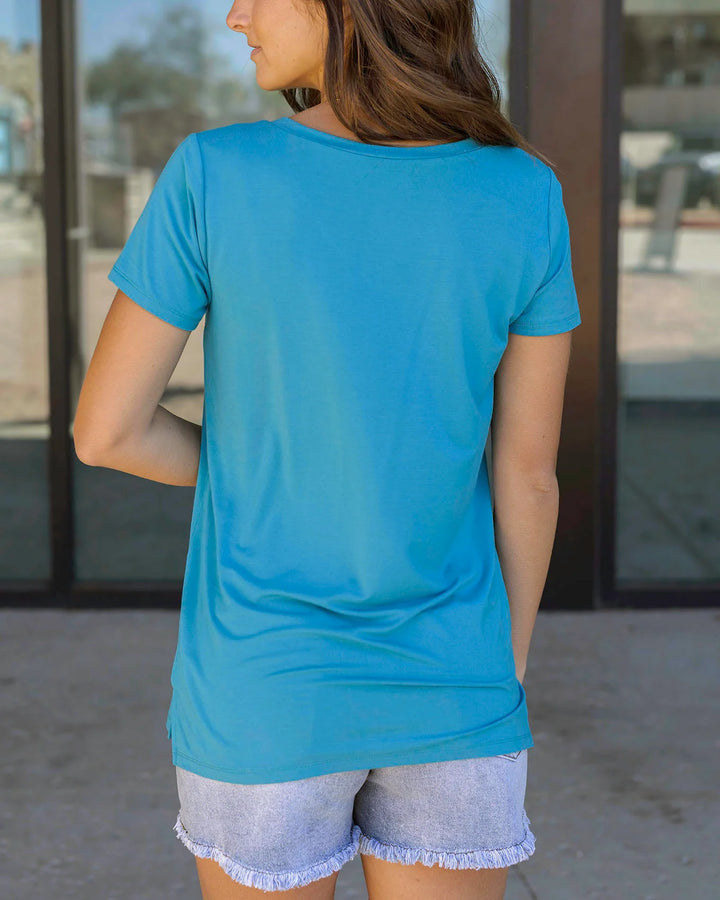 Grace and Lace | True Fit Perfect Pocket Tee | Teal
