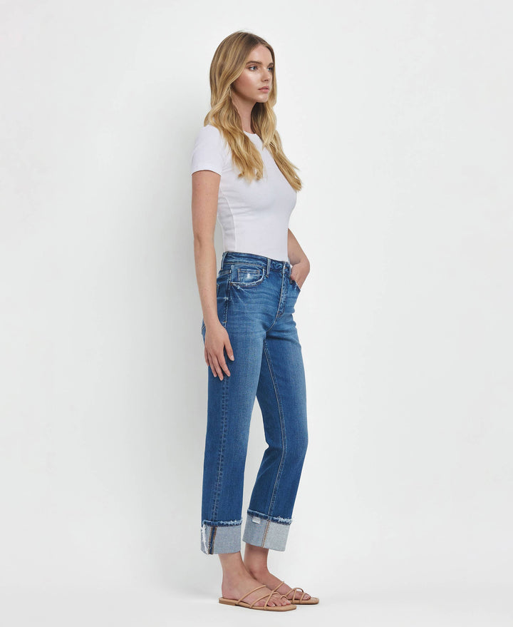 Vervet | Franklin High Rise Cuffed Straight Jeans