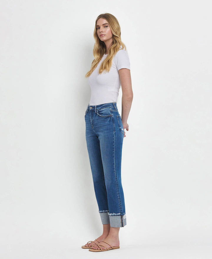 Vervet | Franklin High Rise Cuffed Straight Jeans
