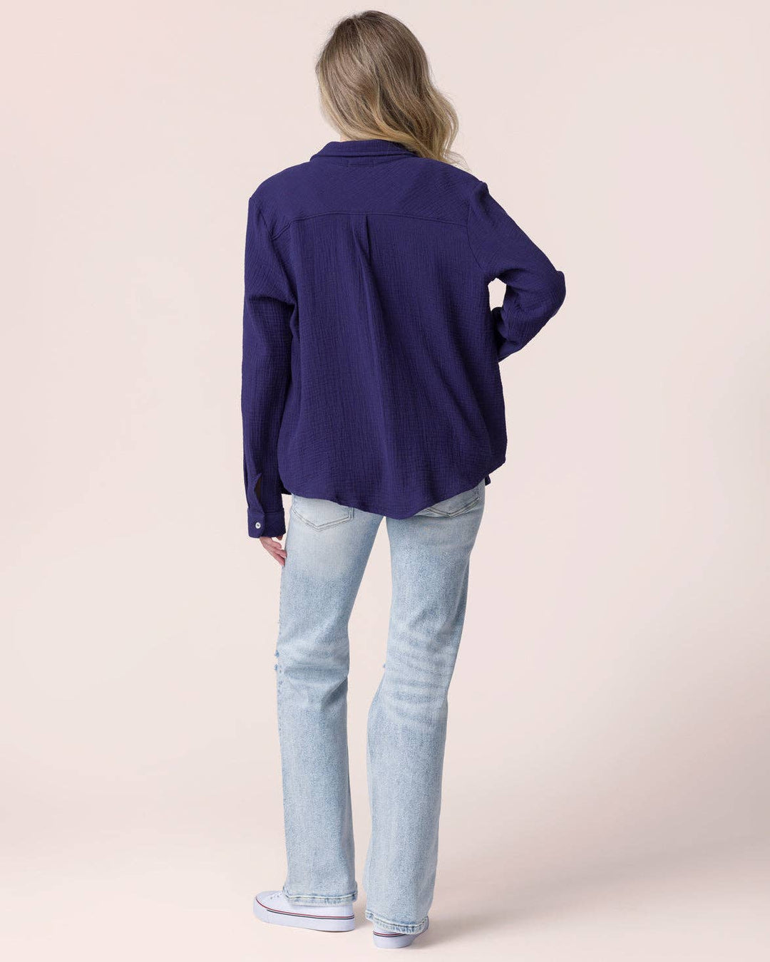 Grace and Lace | Effortless Button-Up | Navy