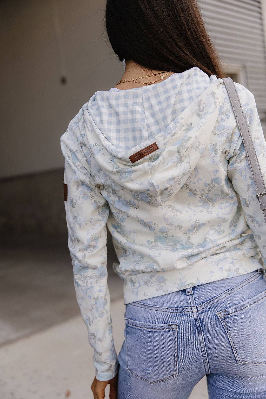 Ampersand Ave | FullZip Sweatshirt | Blue Ribbon Blooms