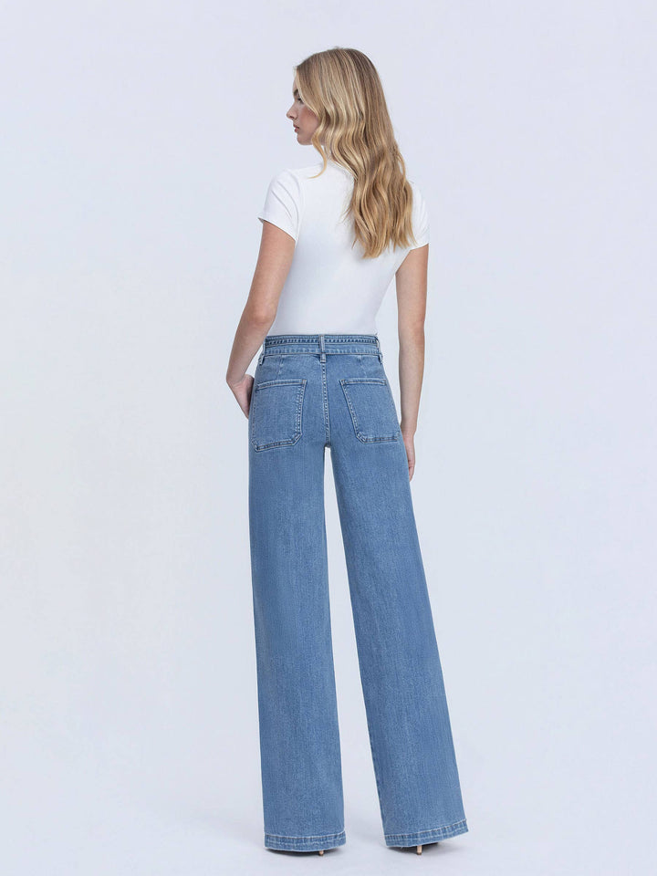 Vervet | Joni Tie Waistband Wide Leg Jeans