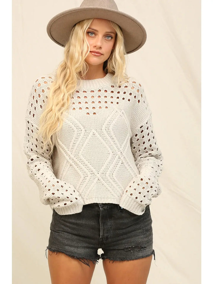 Paige Dotted Sweater | Silver Drop