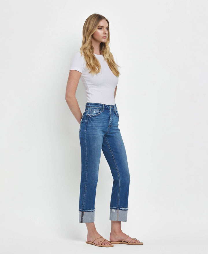 Vervet | Franklin High Rise Cuffed Straight Jeans