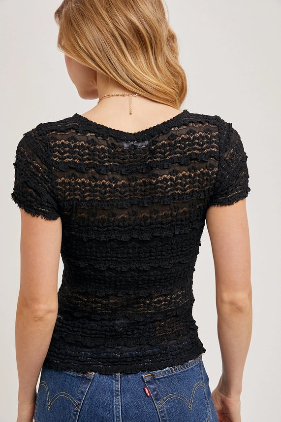 Ruffle Lace Tee