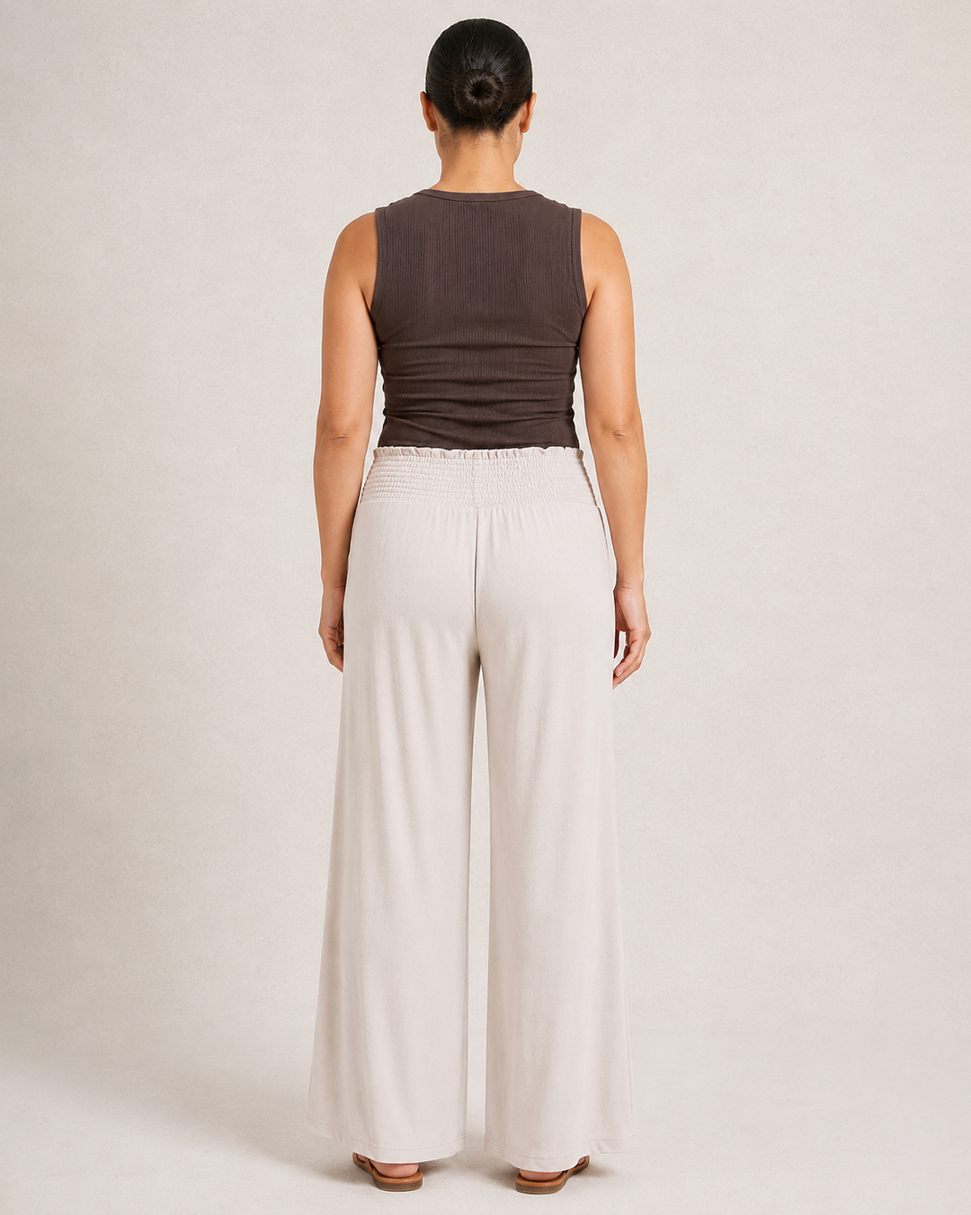 Grace and Lace | Smocked Wide Leg Pants | Oat