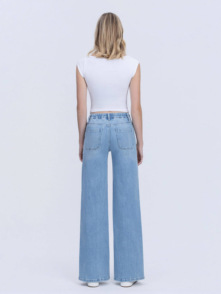 Vervet | Jonie Drawstring Long Wide Leg Jeans
